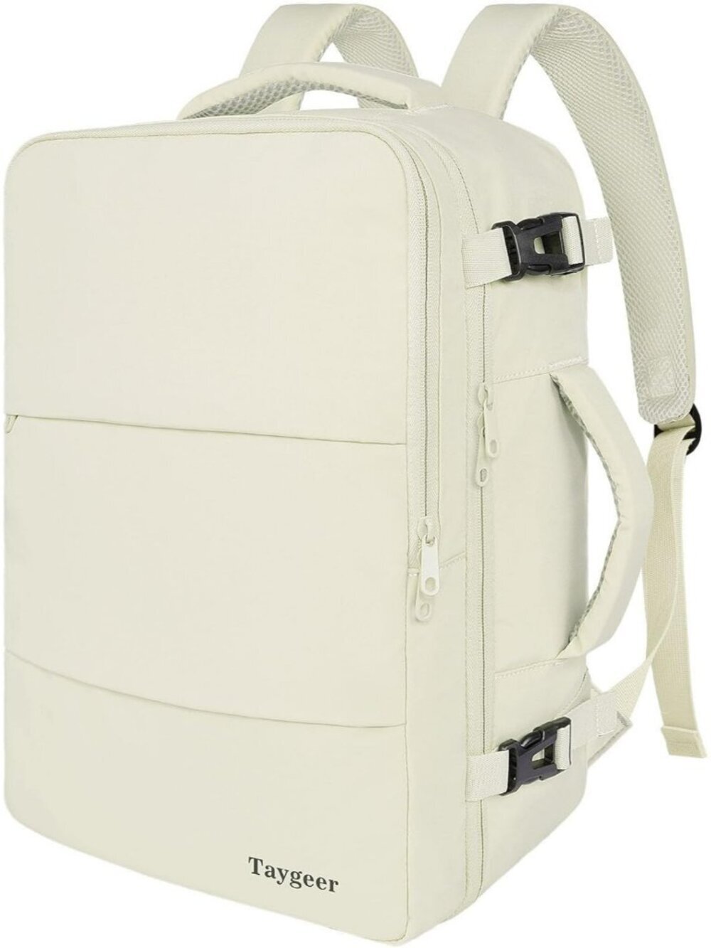 Women's Creambeige 15.6inch Laptop Mochila Flight Approved Daypack with Pocket